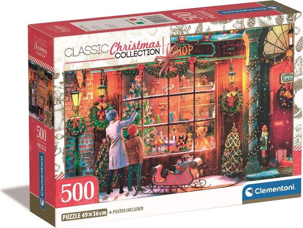 Clementoni - Puzzle Classic christmas collection: Old toy shop compact - 500 dielov