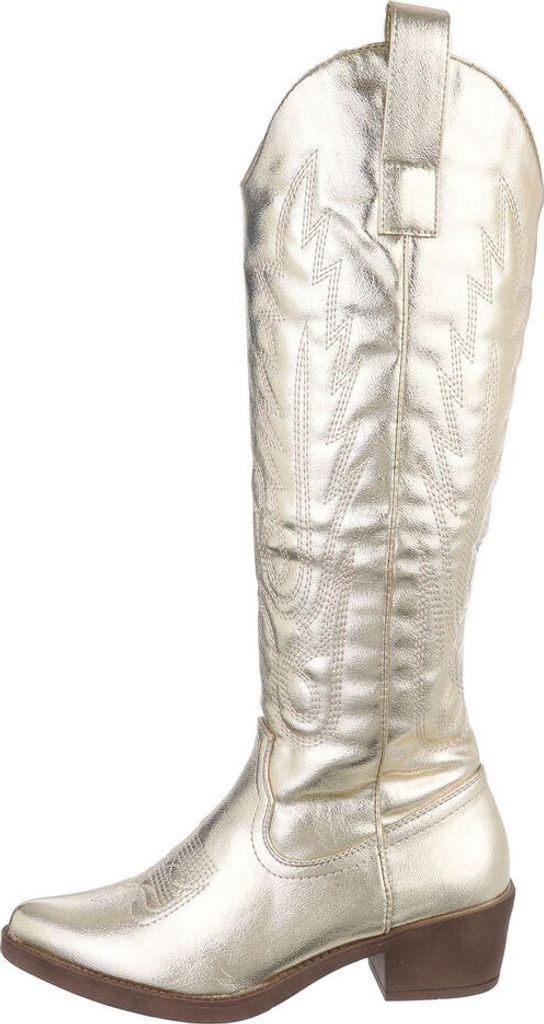 Ital-Design Damen Stiefel Lederoptik Western- & Bikerstiefel 85758201 Gold Gr. 37