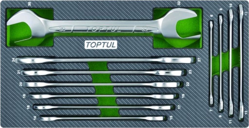 TOPTUL Doppel-Gabelschlüsselsatz GEA1102 Chrom-Vanadium-Stahl