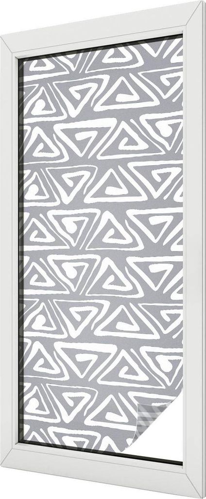 Buntglas Fensterfolie – 116x50 cm – Stained-Glass Design – blickdichte dekorative Sichtschutzfolie – selbstklebend, UV-Schutz – Geometris...