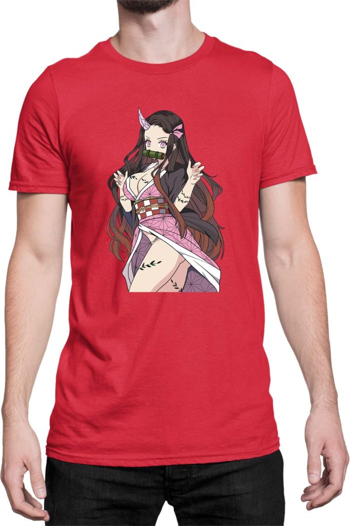 Herren T-Shirt Demon Anime Slayer Kimetsu No Yaiba Nezuko Kamado 16, Man S / Rot
