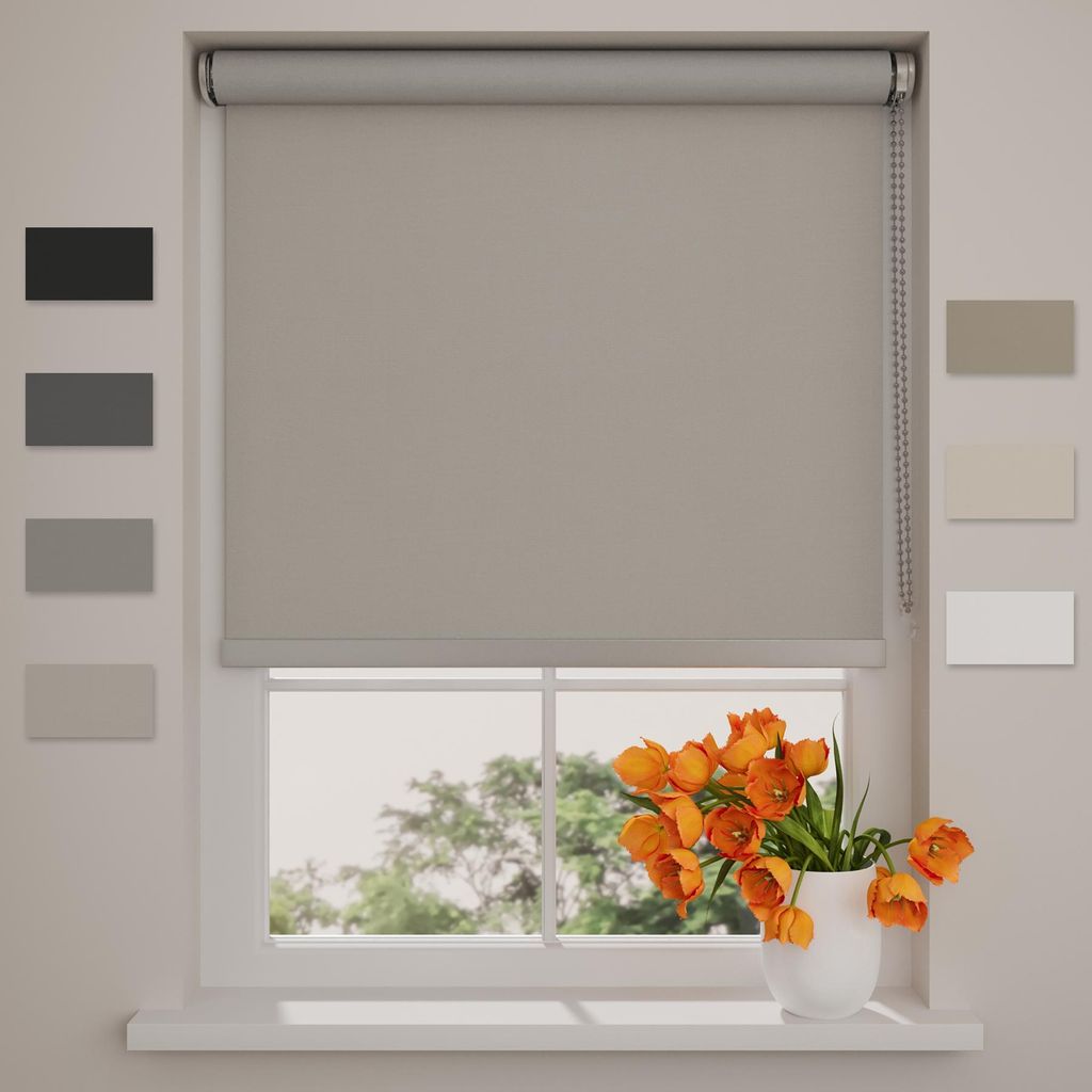 DTCH - Verdunkelungsrollo - Easy Royal - Licht Grau - 150 x 190 cm (BxH) - Ohne Bohren