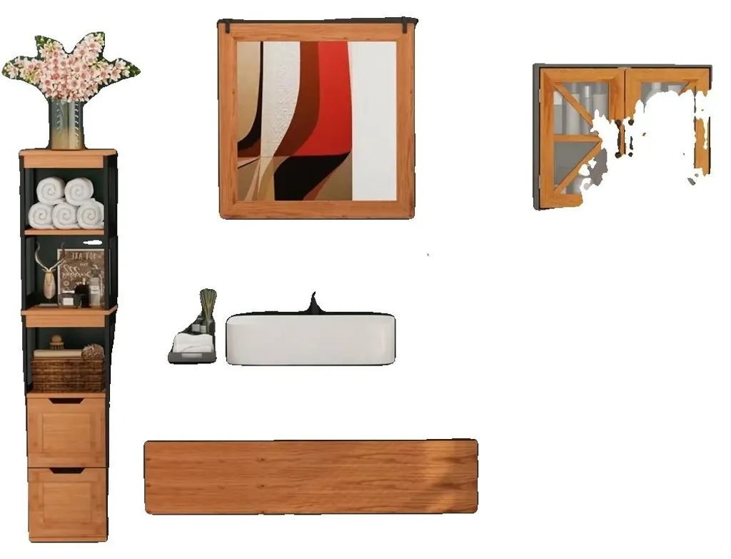 Meuble de salle de bains haut 30x30x144,3 cm en aggloméré blanc mat