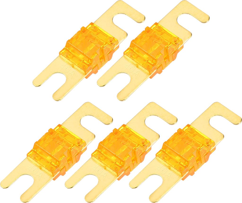 Mini ANL Sicherungen 40A / Audio CD Sicherung fürs Auto / 5 Stück Goldton Orange