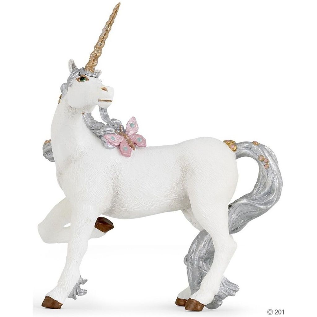 Spielfigur Papo Silbernes Einhorn
