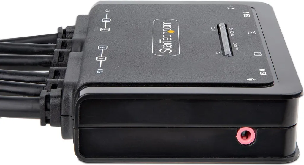 KVM Double Écran 4K 60Hz Ultra Compact avec Bouton de Commutation à Distance - 2