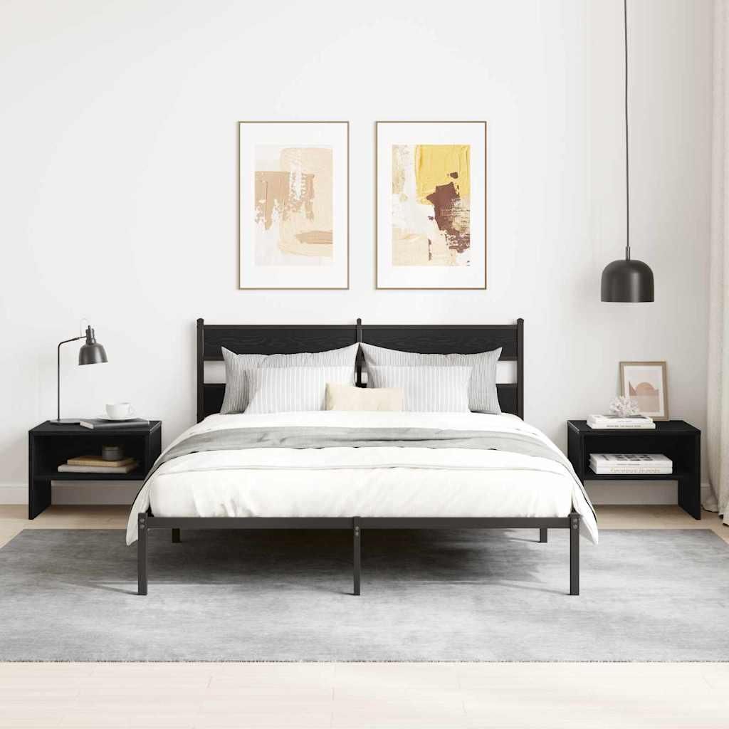 vidaXL Nachttisch Schwarz Eichen-Optik 40 x 40 x 30 cm Holzwerkstoff