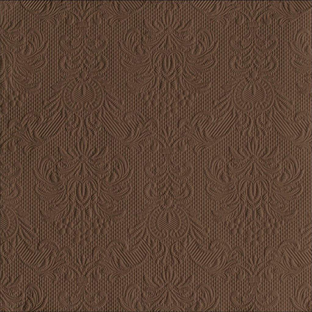 Servietten Papier 33x33cm Elegance geprägt 15 Stück Braun