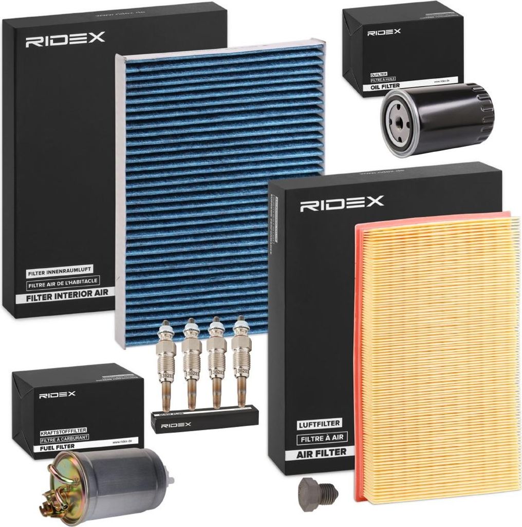 RIDEX Inspektionspaket Filterset für VW GOLF III (1H1) Golf III Cabrio (1E7) GOLF III Variant (1H5) Vento (1H2)