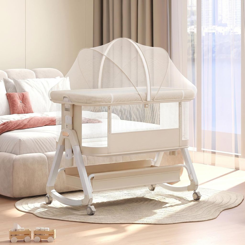 OYAJIA Beistellbett 3 in 1 Beistellbett Stubenwagen Produktbild 