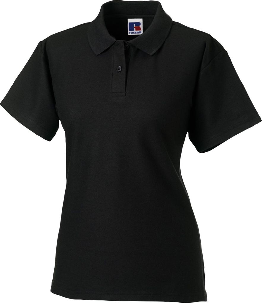 Jerzees Colours Damen Pikee Poloshirt, Kurzarm FK700 (XS) (Schwarz)