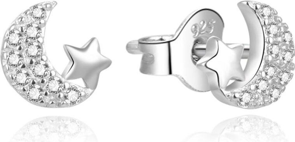 Impressive silver earrings with zircons AGUP765L