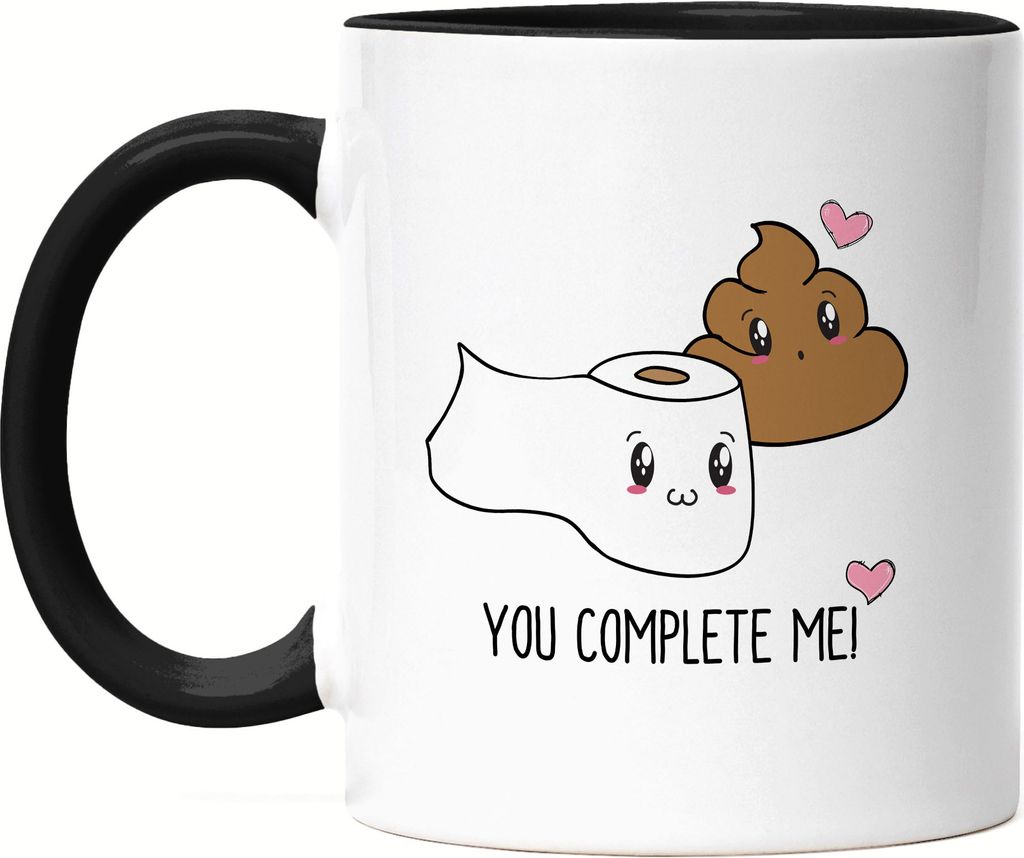 Klopapier Stuhlgang Tasse Schwarz Sarkasmus Humor Valentinstag Freundin Freund Witzig Geschenkidee Couple Jahrestag