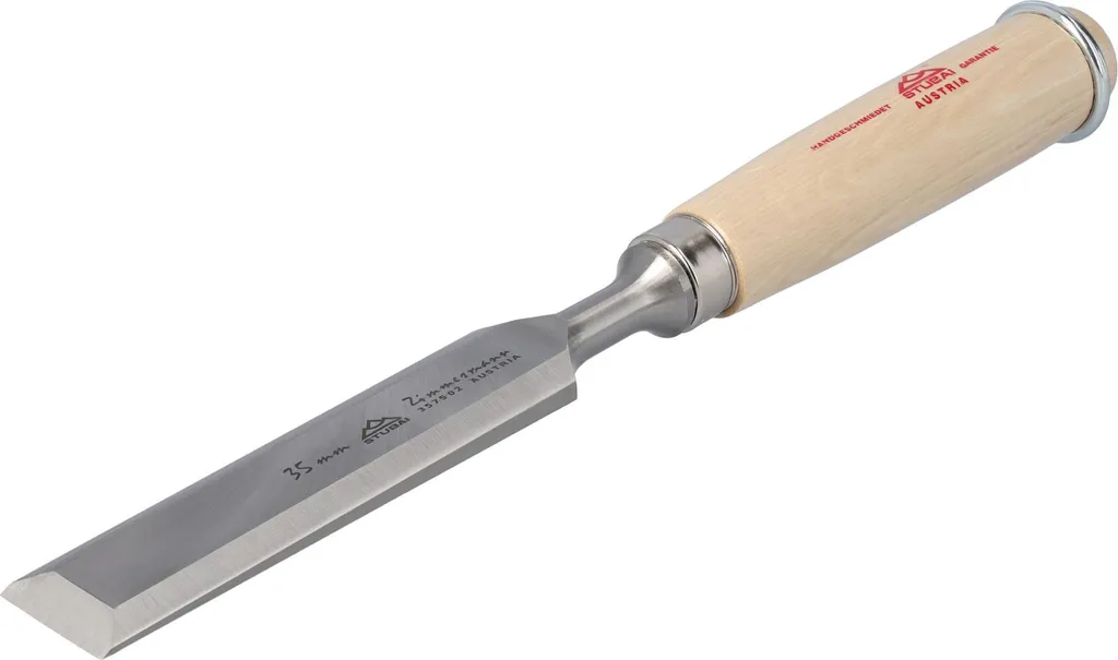 Ciseau de charpente lame extra forte 35 mm Stubai, manche hêtre durable