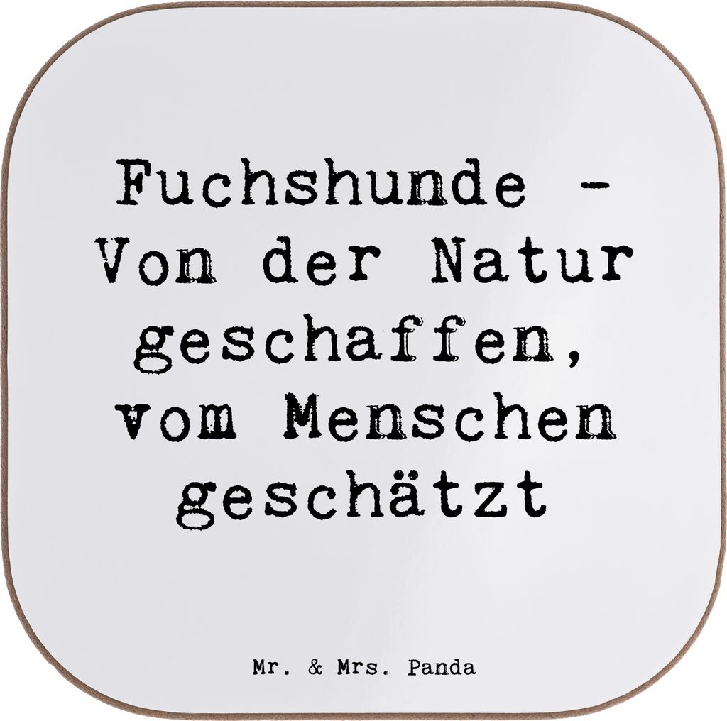 Mr. & Mrs. Panda Tassen Untersetzer Spruch Fuchshunde Liebe - Weiß - Geschenk, Gläser, Zuneigung, Begleiter, Tischuntersetzer, Hund, Foxhound Cha...
