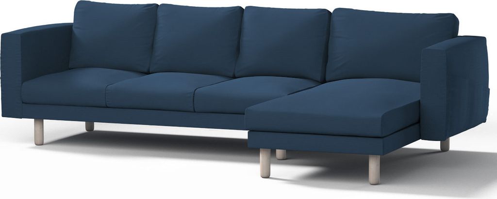 Dekoria Bezug für Norsborg 4-Sitzer Sofa mit Recamiere, marinenblau , Norsborg Bezug für 4-Sitzer Sofa mit Recamiere