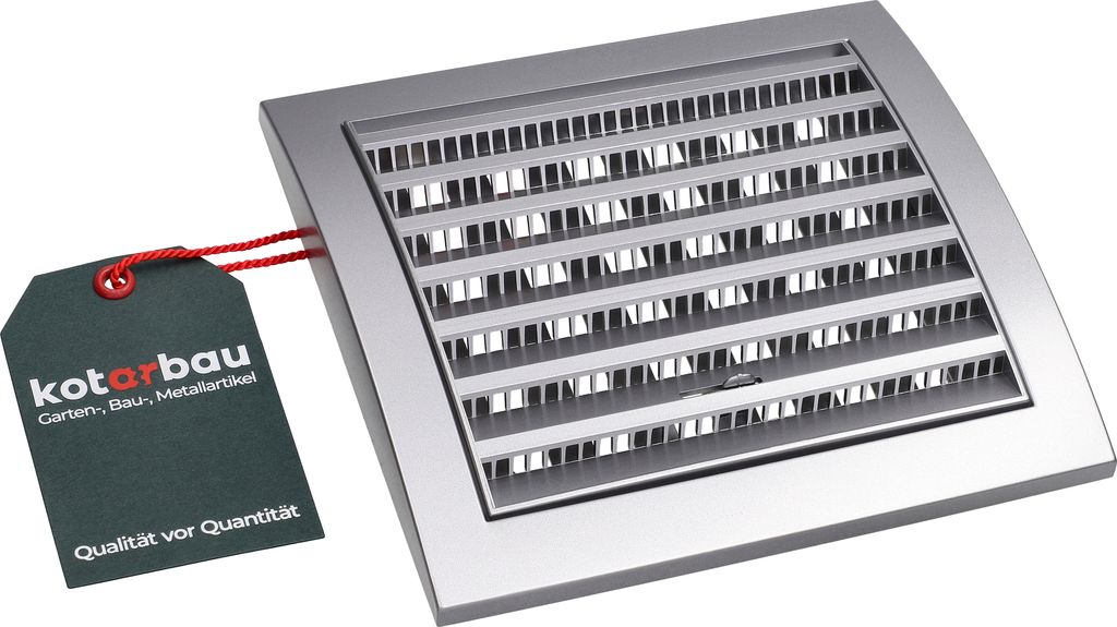 KOTARBAU Lüftungsgitter 150 x 150 mm Verschließbar Abluftgitter Kunststoff mit Insektenschutz Abschlussgitter Rechteckig Satin Lamellengitter A...