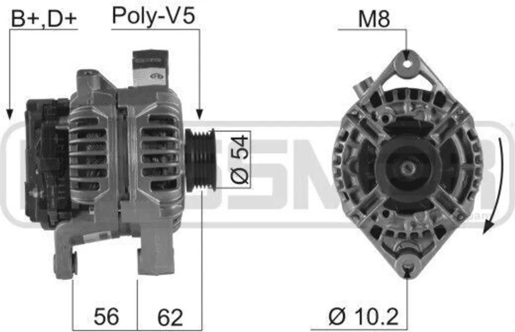 Alternateur de rechange pour Opel Corsa C et Meriva - Modèle ERA 210227A