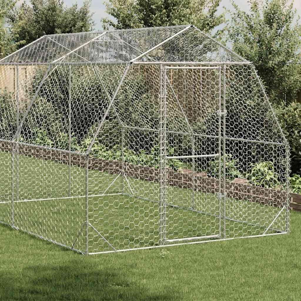 vidaXL Hühnerstall 2,5x4x2,25 m Verzinkter Stahl Produktbild 