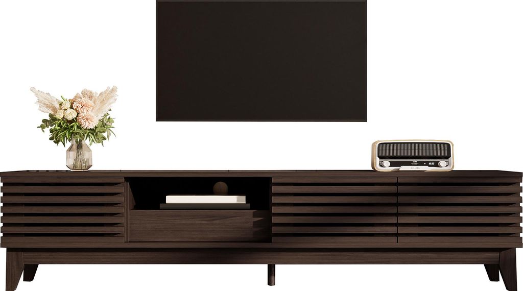 TV-Schrank mit einer Schublade und drei Türen, TV-Möbel, TV-Panel, TV-Lowboard, TV-Schrank. Einzigartiges Design, Vintage-Holzfarbe.170*35*40 cm