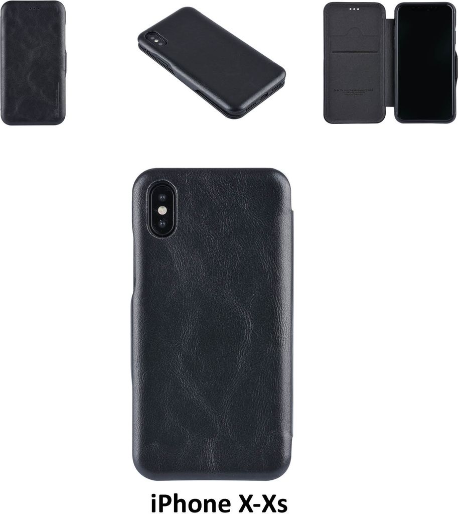 Apple iPhone X;iPhone Xs Card holder Black Book type case for iPhone X;iPhone Xs Magnetic closure