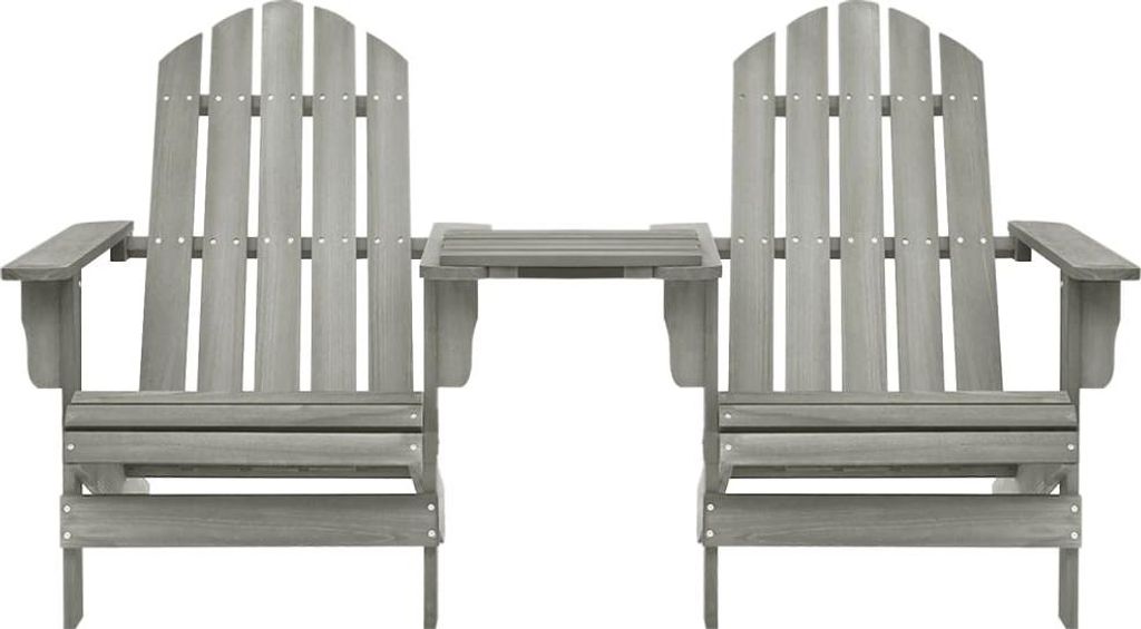 vidaXL Adirondack záhradné stoličky so stolom z masívneho Obrázok produktu 