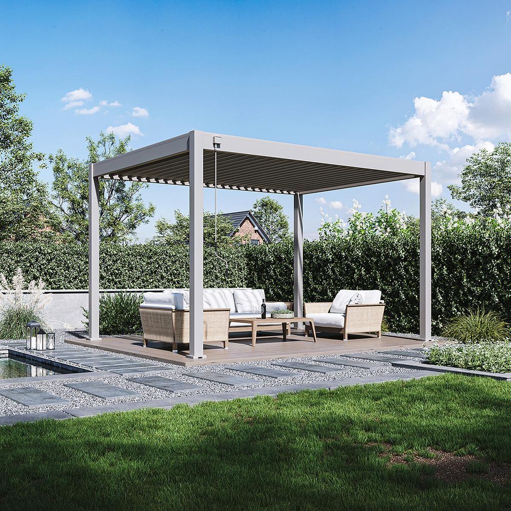 Pergola Weide Classic in alluminio 3x4 m con tetto a Immagine del prodotto 