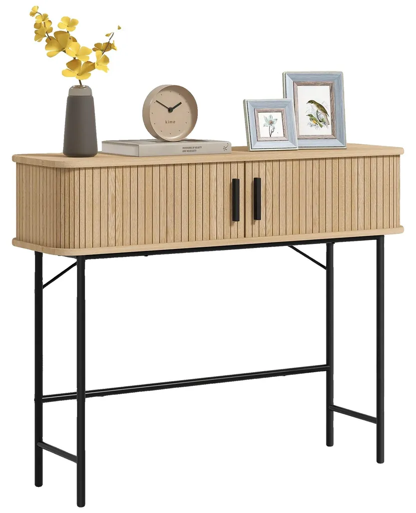 Bout de canapé noir scandinave avec tablette de rangement amovible 45cm