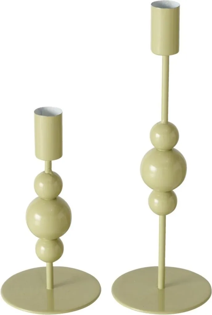 Bougeoir Akesha en Métal Noir de Haute Qualité Set de 2 avec Socle Stable