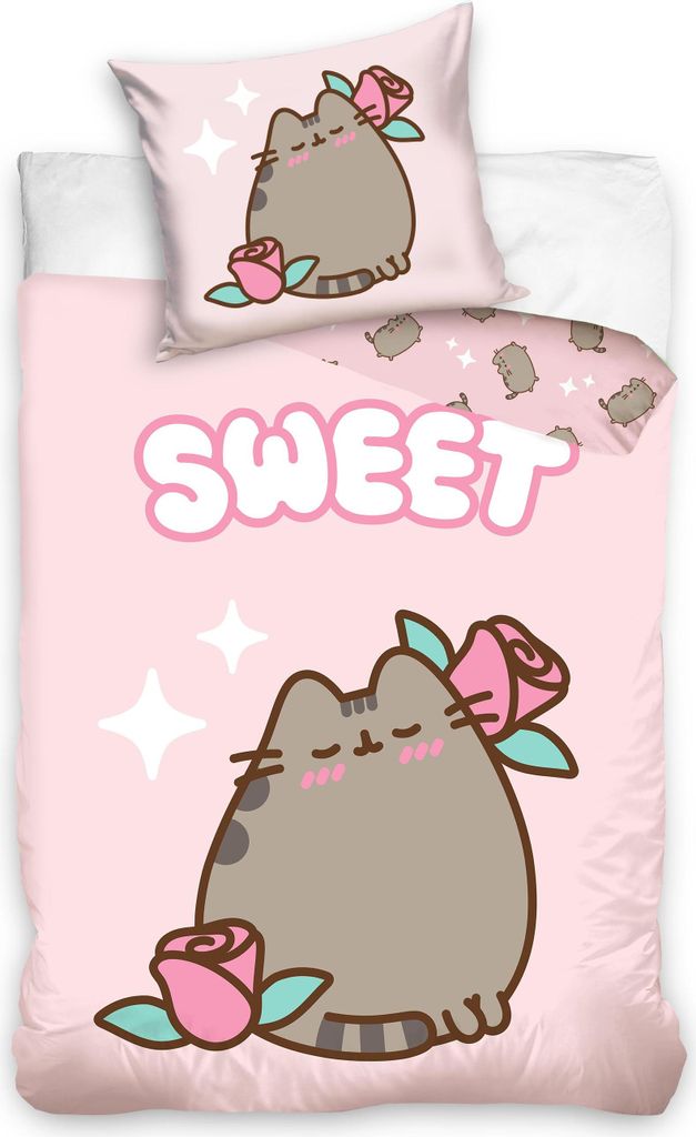 Baumwoll-Bettwäscheset 140x200 Pusheen So Sweet Rose