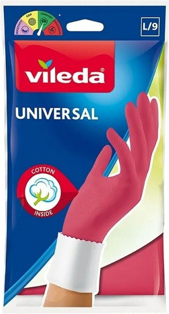 Vileda 166566, Baumwolle, Latex, Pink, Unisex, L, Hohe Produktbild 