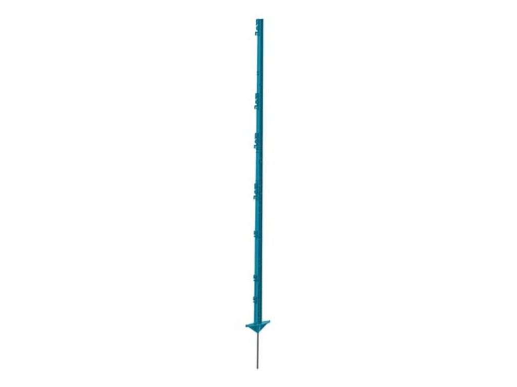Kerbl Kunststoffpfahl Expert petrol, 156 cm, Doppeltritt, Bodennagel, Metall