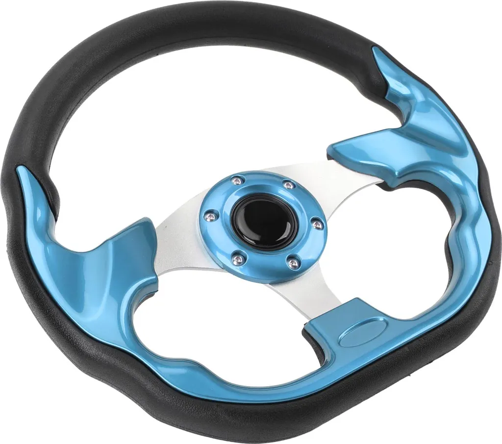 Volante Racing Universale Blu 320mm - Stile Elegante e PU Resistente - 1