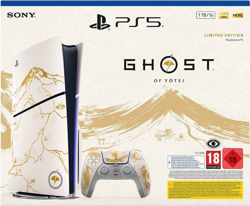 PS5 Konsola 1TB Ghost Of Yotei Gold Limited Edition White Zdjęcie produktu 