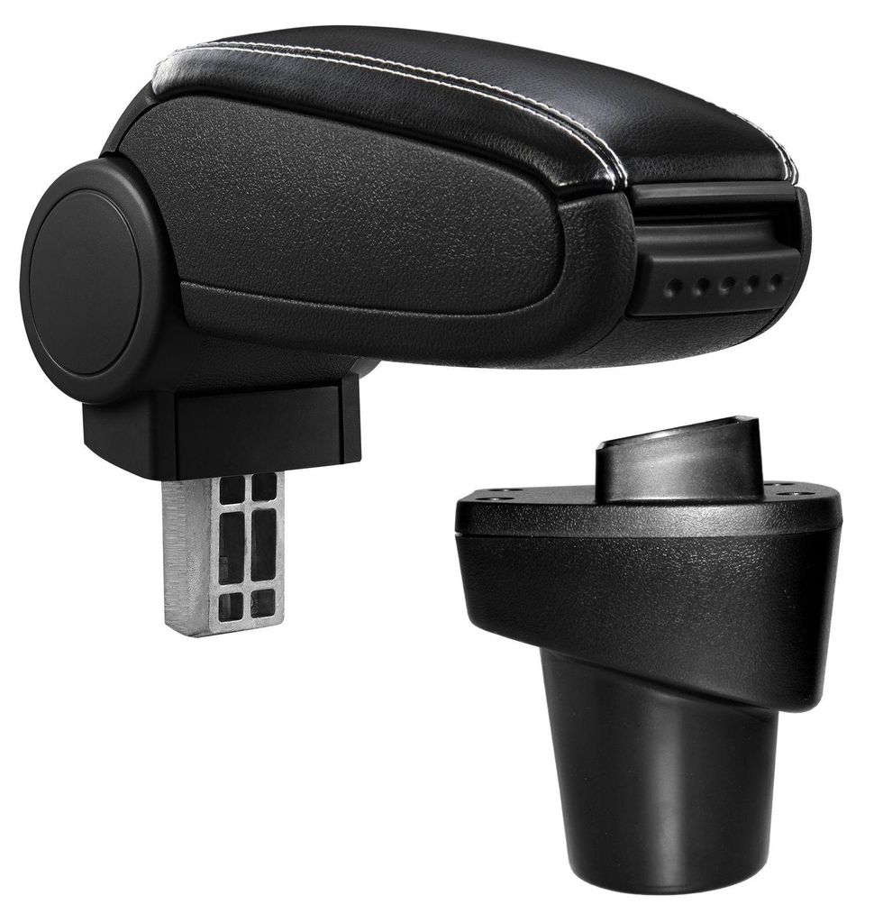 Mittelarmlehne Leder schwarz Naht weiß für Citroën C1 II / Produktbild 