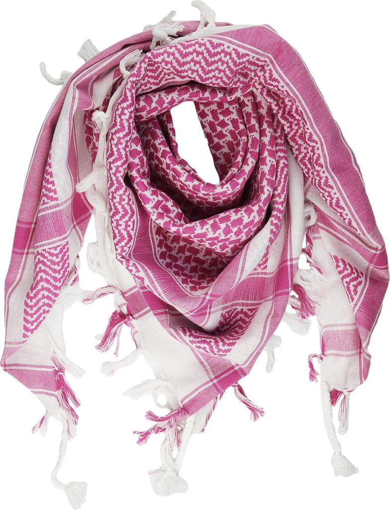 Palituch - weiß - pink - Kufiya PLO Tuch Produktbild 