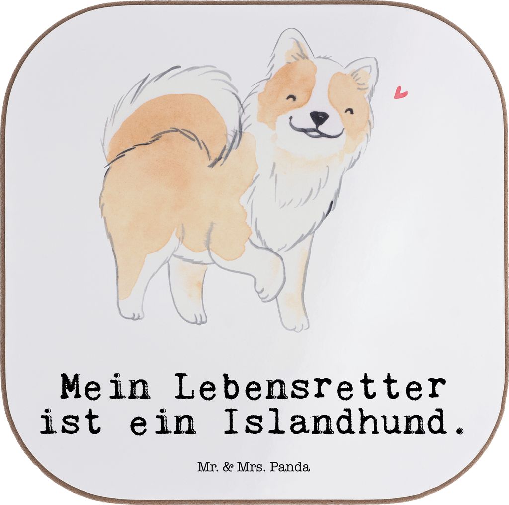 Mr. & Mrs. Panda Untersetzer Tasse Islandhund Lebensretter - Weiß - Geschenk, Tassenuntersetzer, Gläser, Coaster, gläseruntersetzer, Tassen, Isl...
