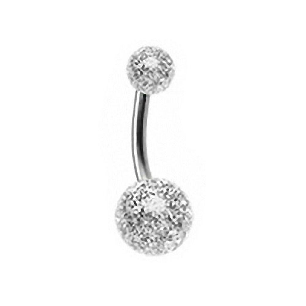 Taffstyle Bauchnabelpiercing Bauchnabelpiercing Stecker Titan UV Ultra Glitter, Clear