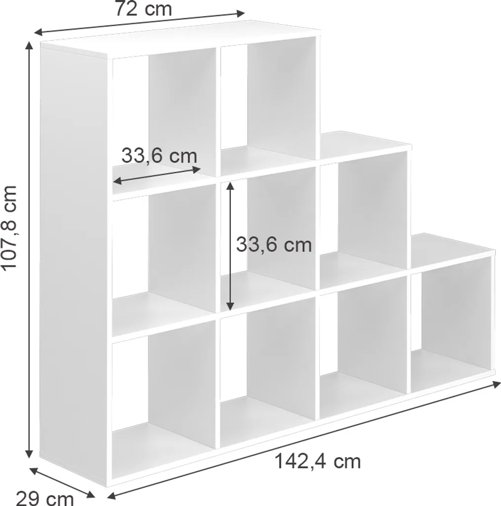 Étagère Modulaire Vicco Blanche 142 cm à Compartiments Robustes 35993