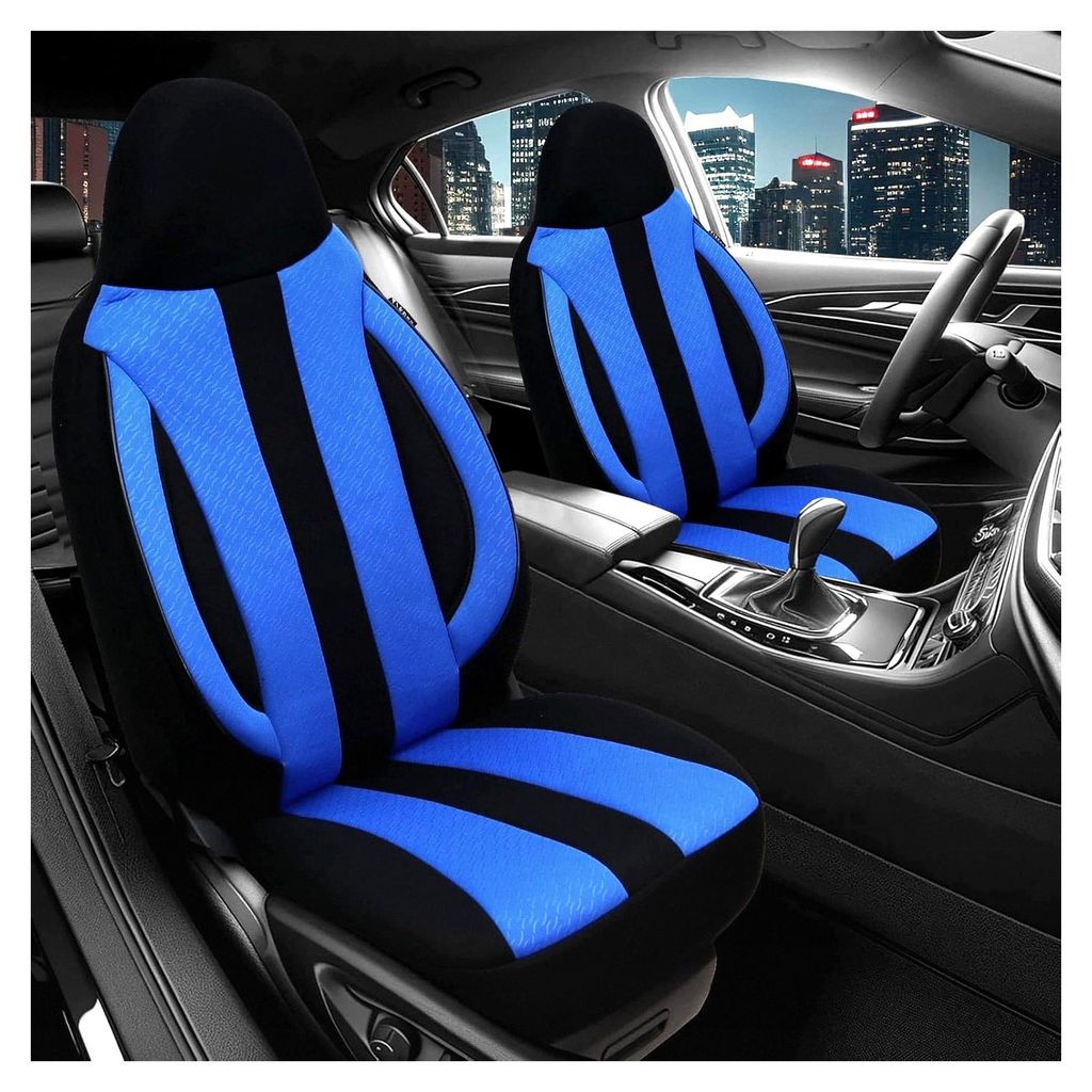 Sitzbezüge für Kia Stonic | Farbe: Schwarz-Blau | Modell: Prime Pilot | Autositzbezüge | Sitzschoner | Schonbezüge