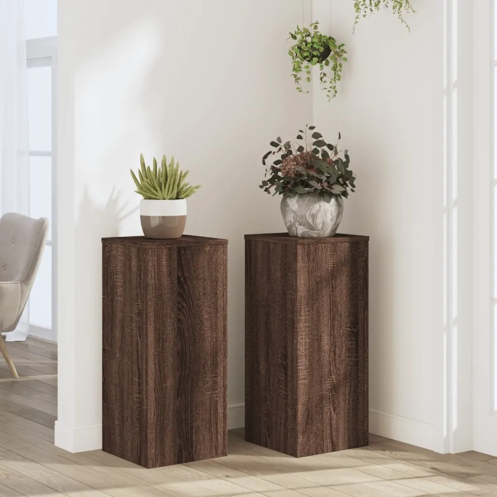 BEI CLORIS Supporto per piante 2 pz. Rovere marrone 30x30x70 cm Materiale a base di legno - Tavoli da giardino Nuovo8929708 1pacco