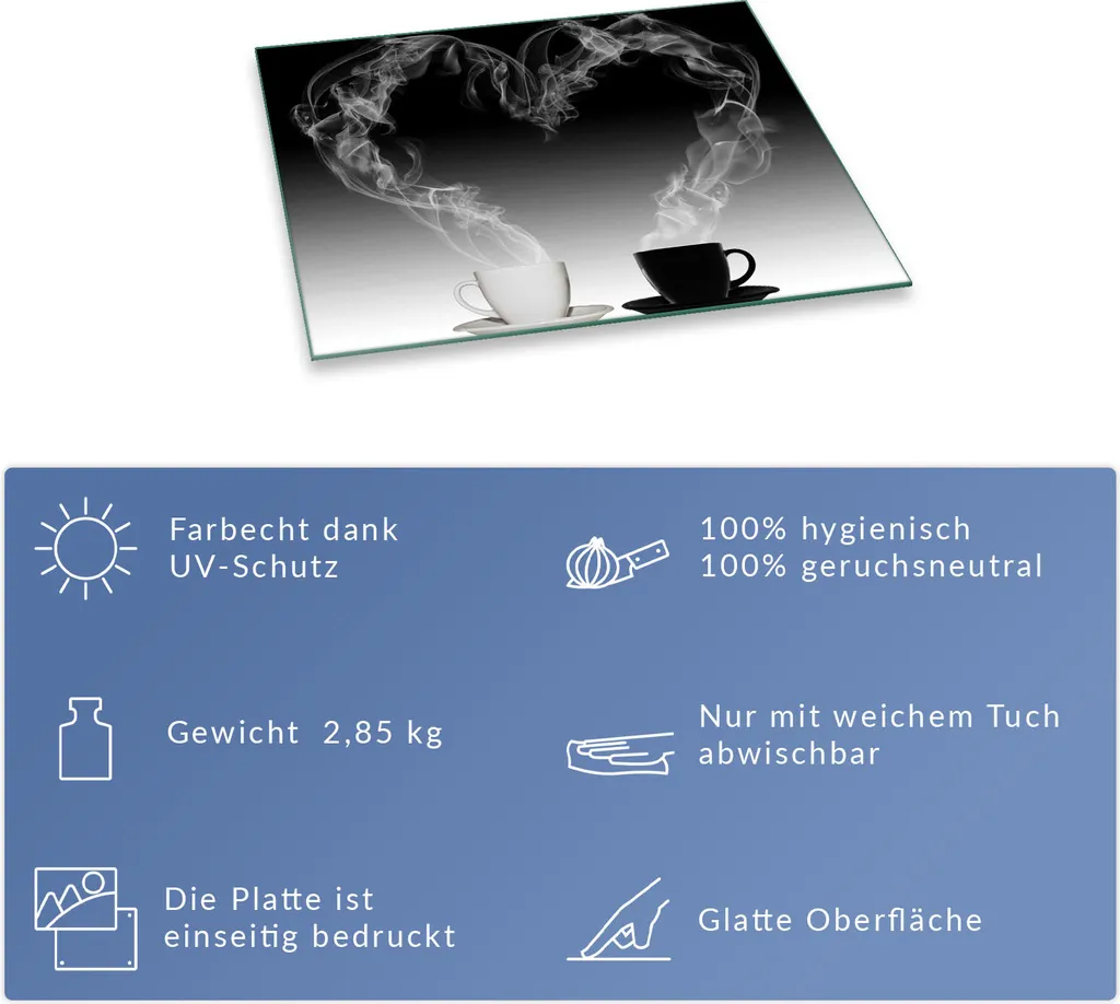 Copri Piano Cottura 60x52 Caffè Gourmet Vetro Temperato Luxury - 7