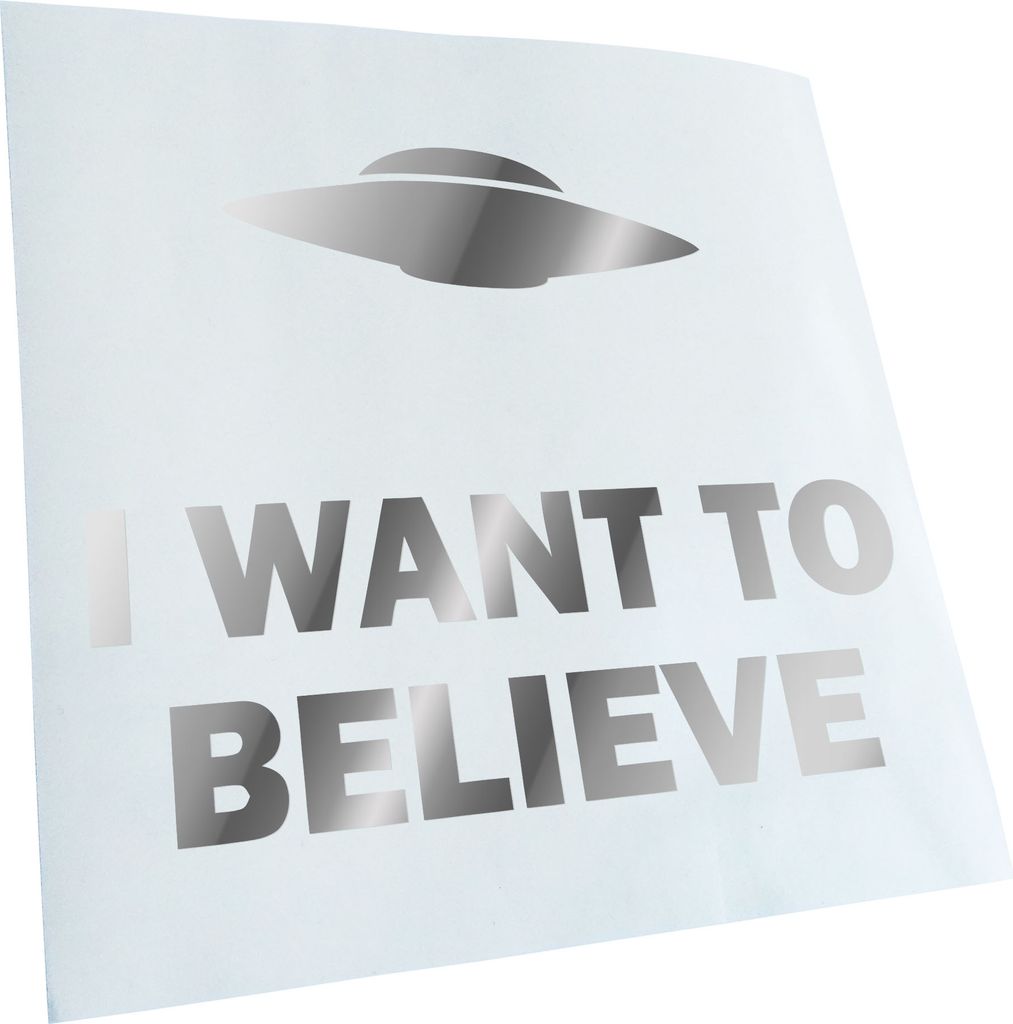 hauptsachebeklebt Kiwistar - Autoaufkleber - I Want to Believe UFO Heckscheibe - Aufkleber für Auto Kfz Fahrrad, LKW, Truck Mofa