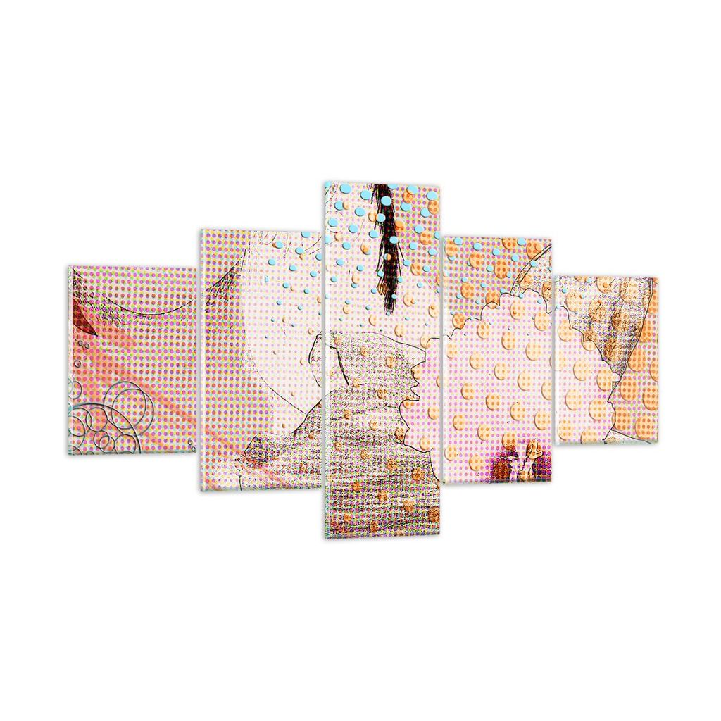 Bilder auf glas - Blume Dame Kleid Eleganz - 125x70cm - Glasbilder - Wandbilder - Kunstdruck - zum Aufhängen bereit - Wanddekoration aus Glas - Gl...