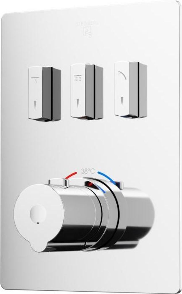 Steinberg Serie 390 Fertigmontageset, für Unterputzthermostat 3/4, slidetronic, für 3 Verbraucher, 39049313