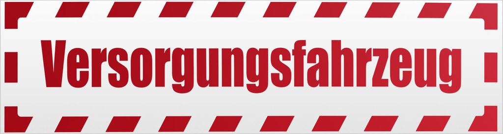 Kiwistar Versorgungsfahrzeug gestreift Magnetschild Schild magnetisch - 45cm Rot - reflektierend - Magnetfolie für Auto PKW Kfz