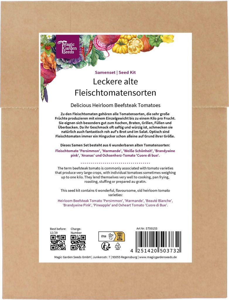 Leckere alte Fleischtomatensorten - Samenset mit 6 großen Sorten mit bestem Geschmack