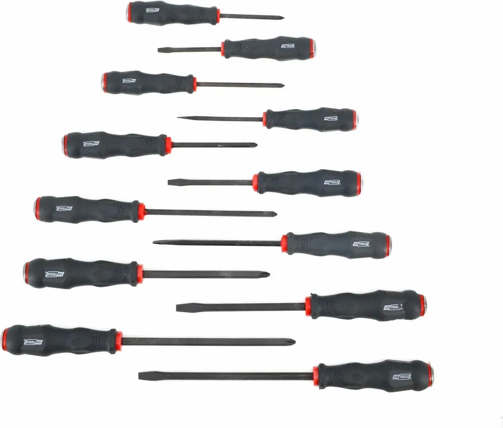 Set de 12 tournevis traversants Awtools pour mécanique et atelier