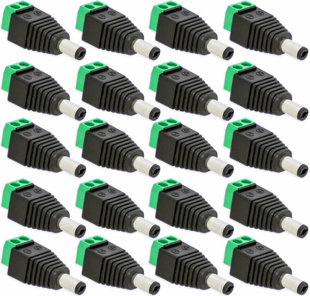 20x DC Stecker Hohlstecker 5,5 mm - 1,7mm Adapter > Terminal Block 2 Pin Schraubbar