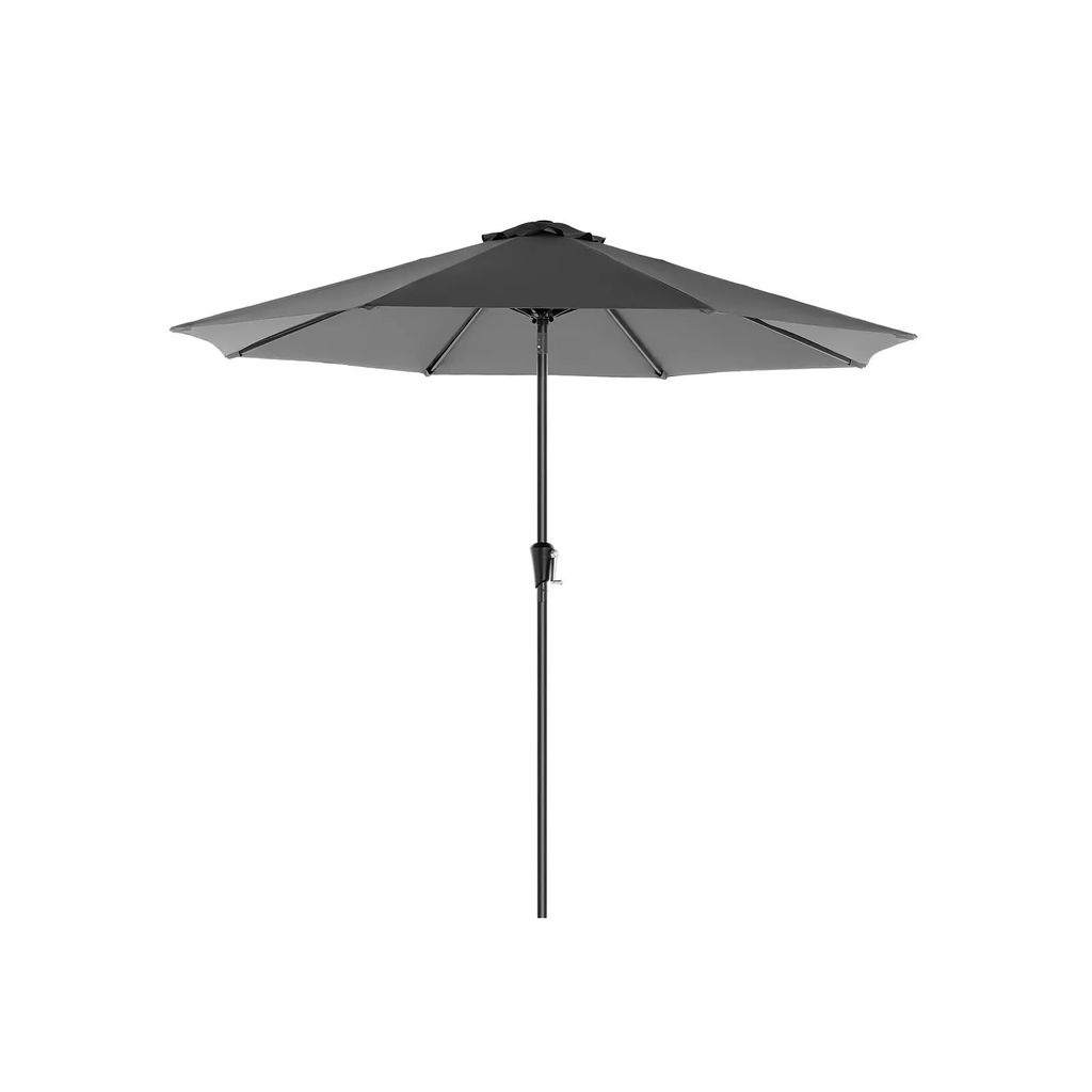 In And OutdoorMatch Sonnenschirm Edna - 300 cm - neigbar - Camping - rund - stehend - grau - UPF 50 - Terrasse, Balkon, Garten oder Strand